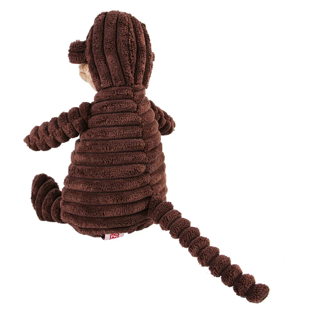 Corduroy Plush Dog Molar Toy with Squeaker