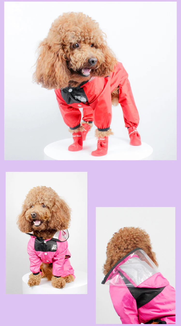 Dog Raincoat – The Dog Face Pet Clothes Jumpsuit