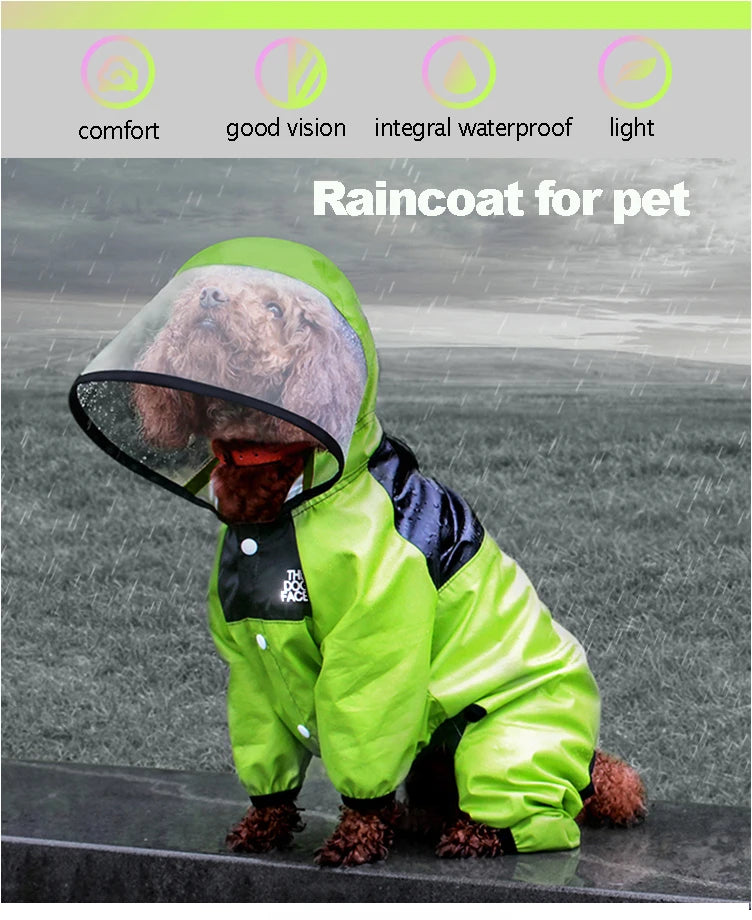 Dog Raincoat – The Dog Face Pet Clothes Jumpsuit