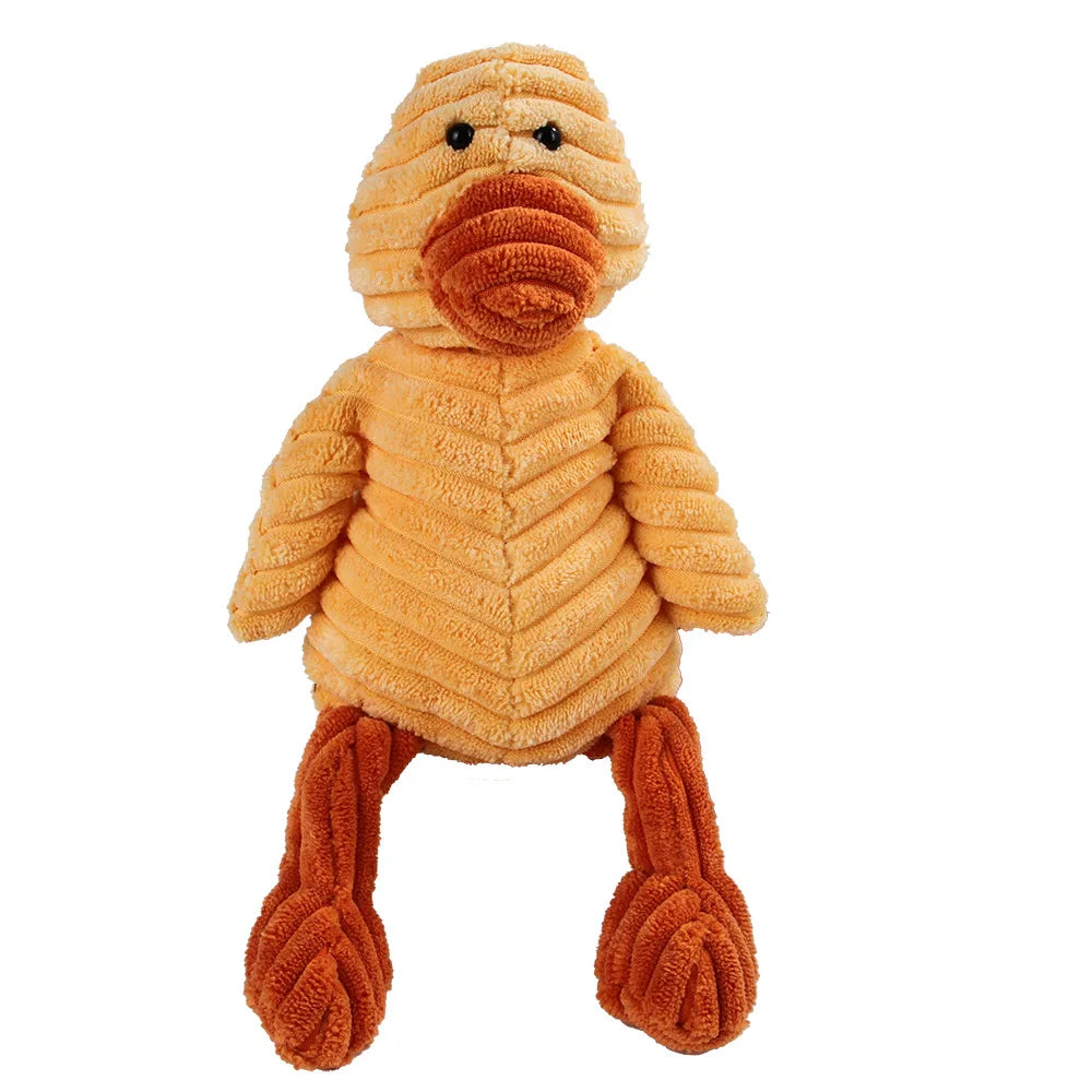 Corduroy Plush Dog Molar Toy with Squeaker