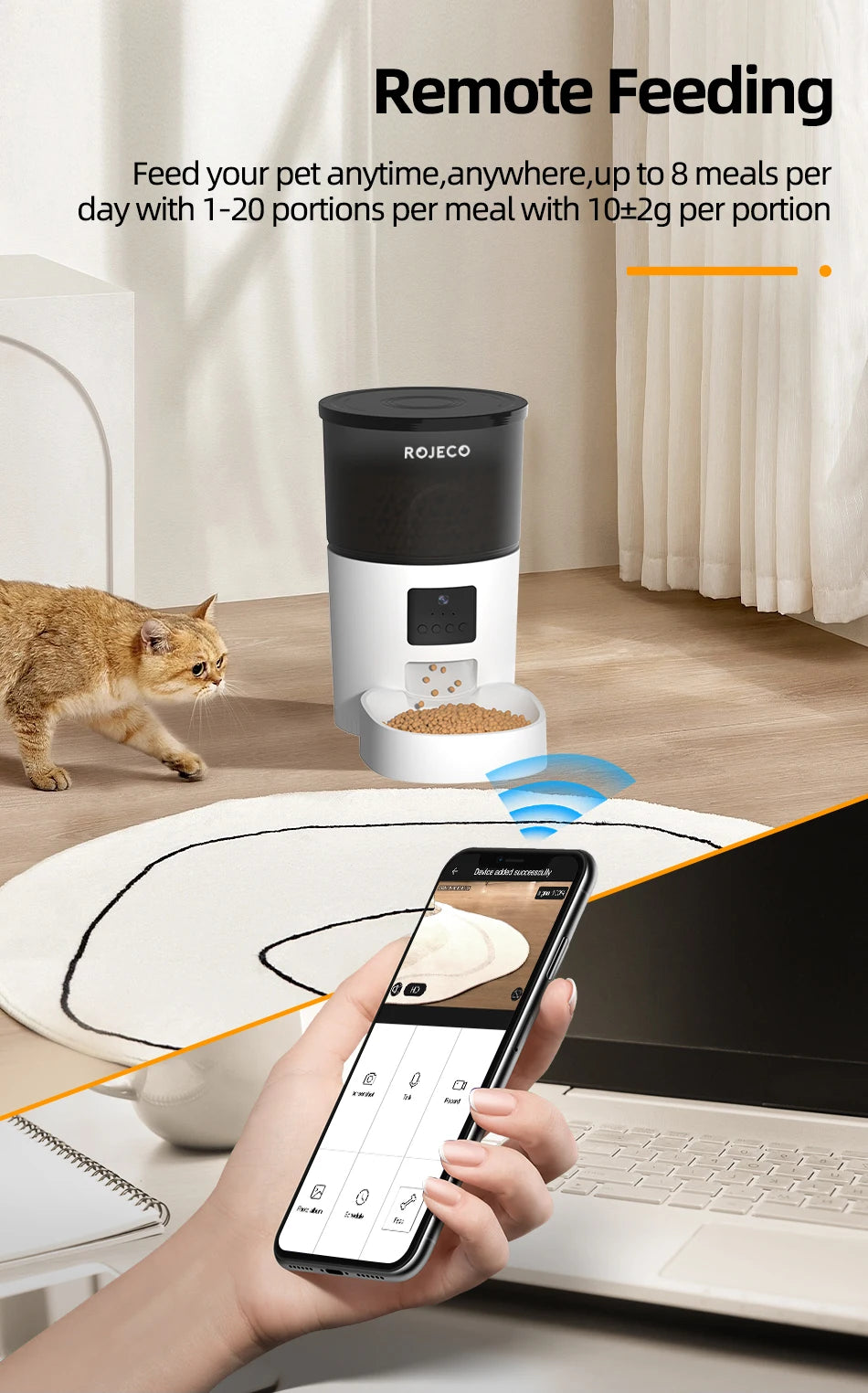 ROJECO Smart Automatic Pet Feeder