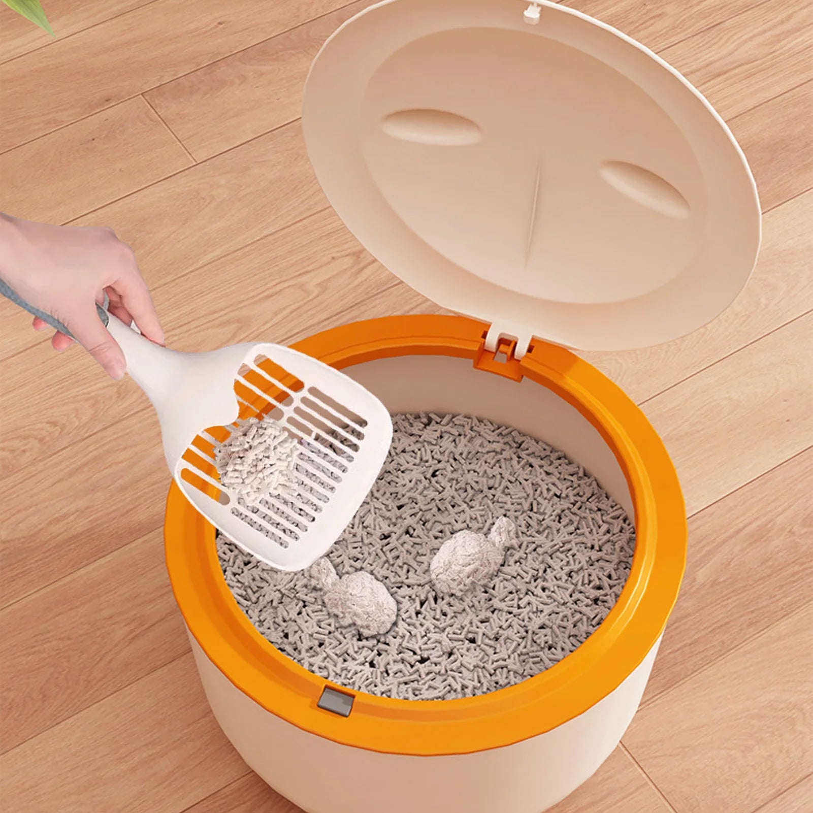 Cat Litter Trash Can with Press Lid