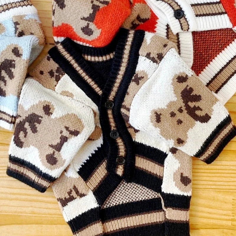 Luxury Striped Cardigan Sweater for Pets