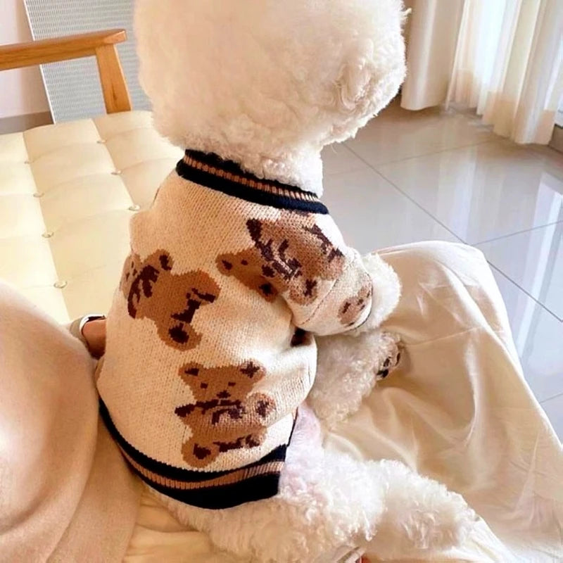 Luxury Striped Cardigan Sweater for Pets