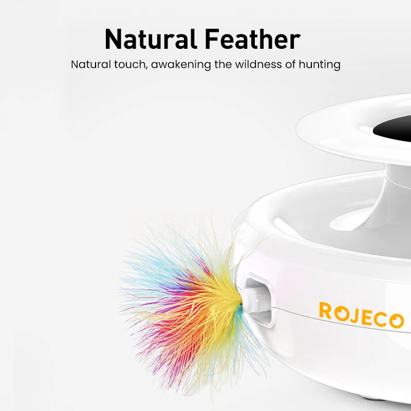 ROJECO 2-in-1 Smart Cat Toy Ball with Feather