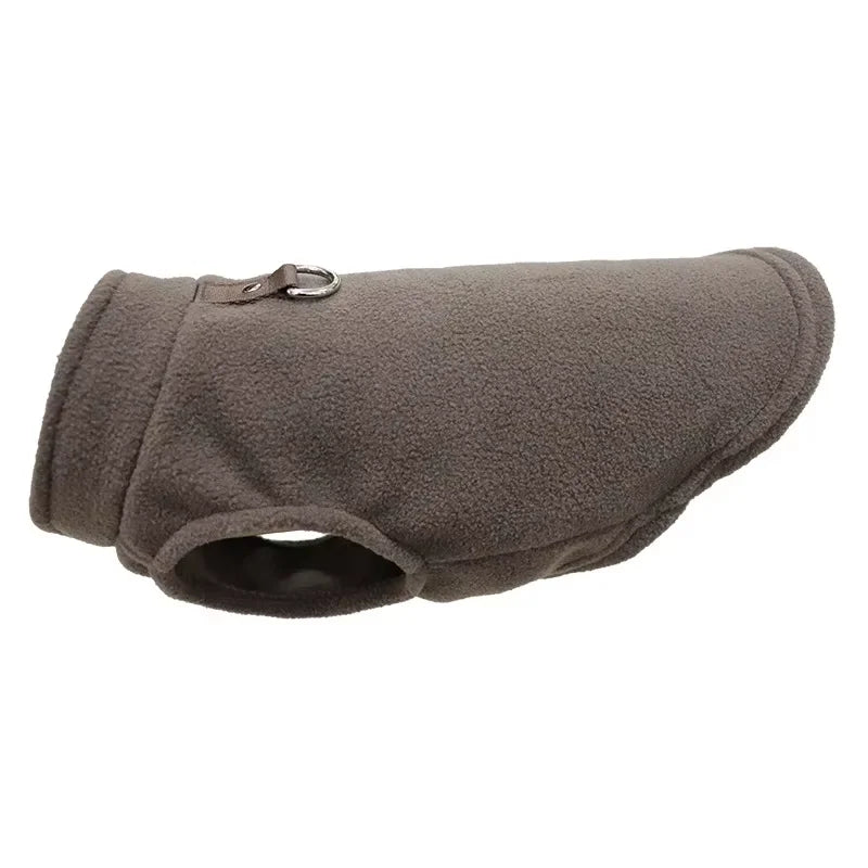 Warm Fleece Dog Jacket with D-Ring