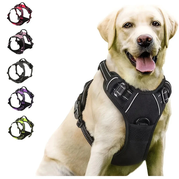 No-Pull Dog Harness – Front Clip, Heavy-Duty, Reflective with Easy Control Handle