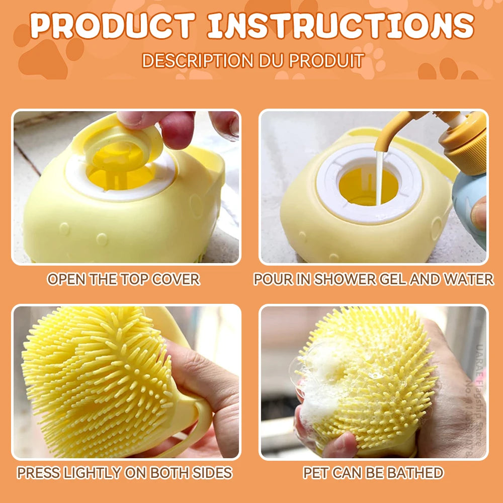 Silicone Dog & Cat Bath Brush