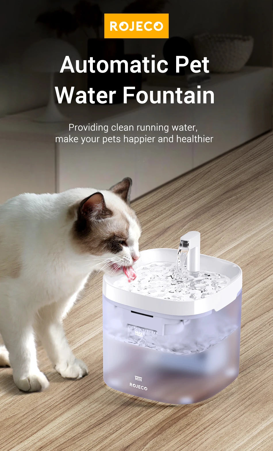 ROJECO Smart Pet Water Fountain