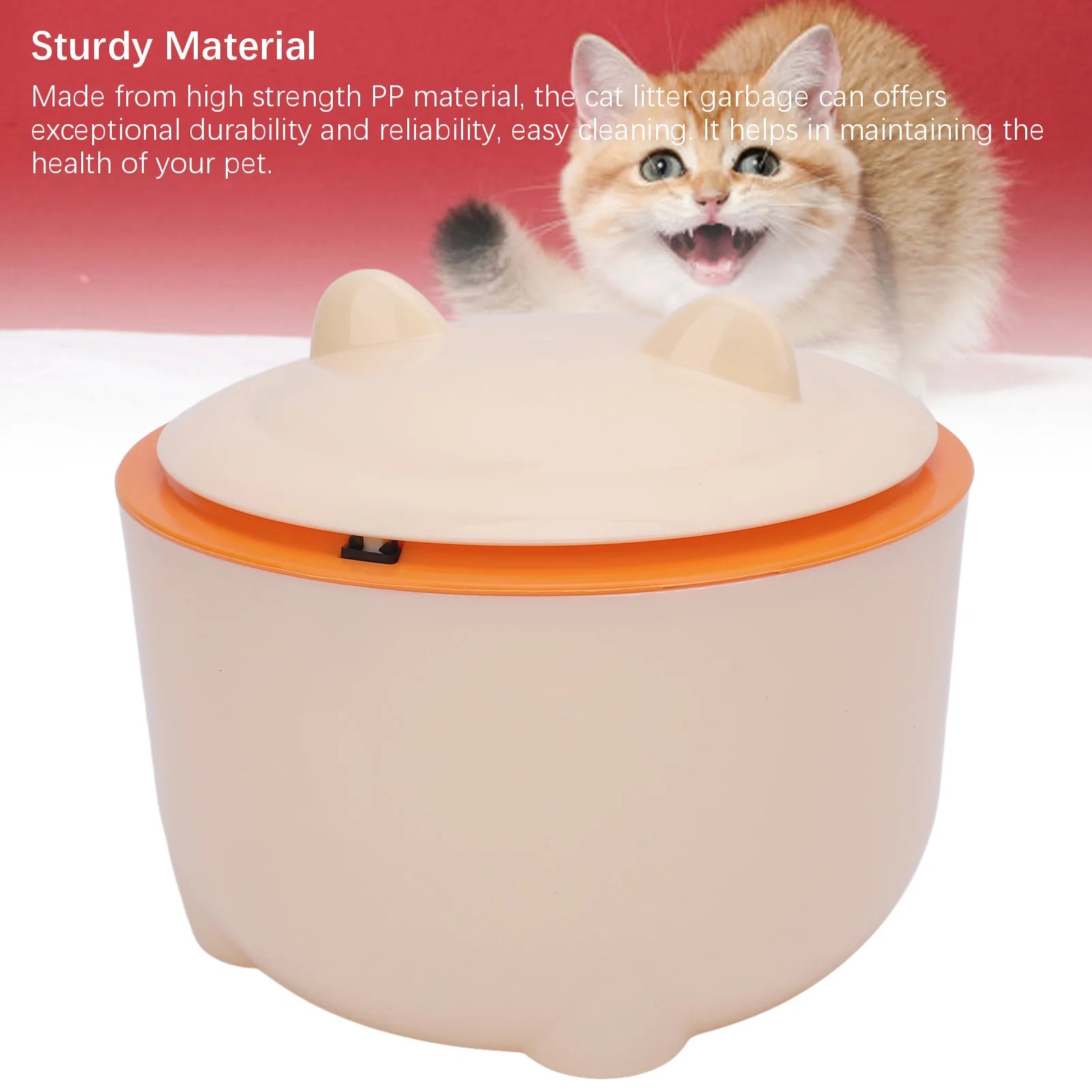 Cat Litter Trash Can with Press Lid