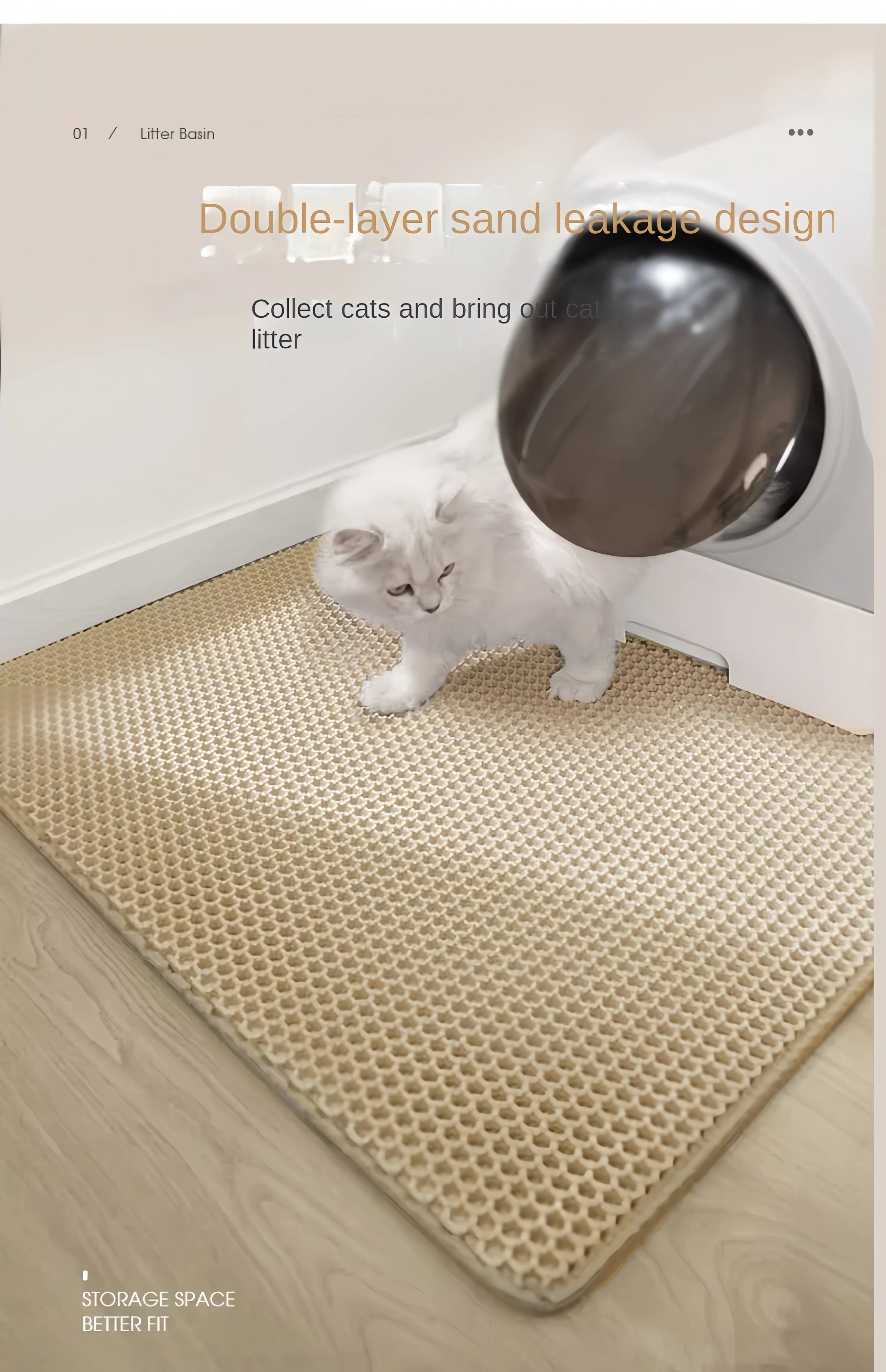 Large Waterproof Cat Litter Mat