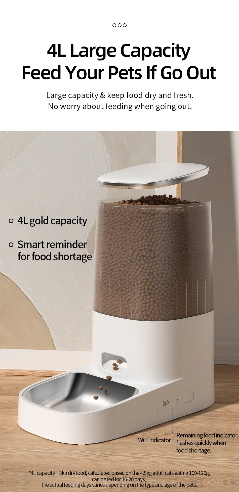 ROJECO Smart Automatic Pet Feeder