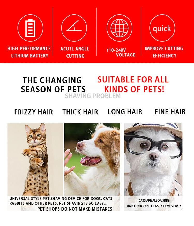 Cordless Pet Hair Clipper Set