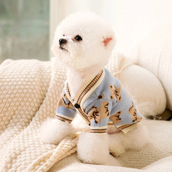 Luxury Striped Cardigan Sweater for Pets