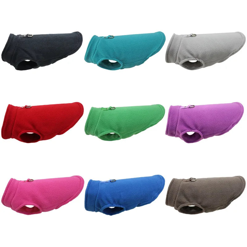 Warm Fleece Dog Jacket with D-Ring