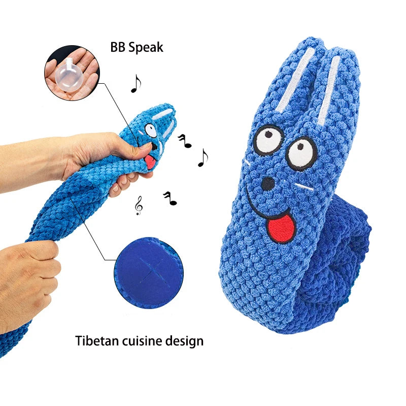 Dog Puzzle Feeder Plush Squeaky Toy