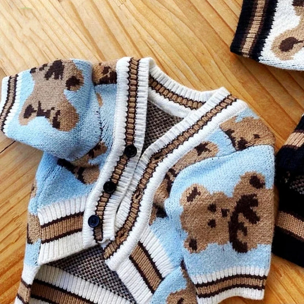Luxury Striped Cardigan Sweater for Pets