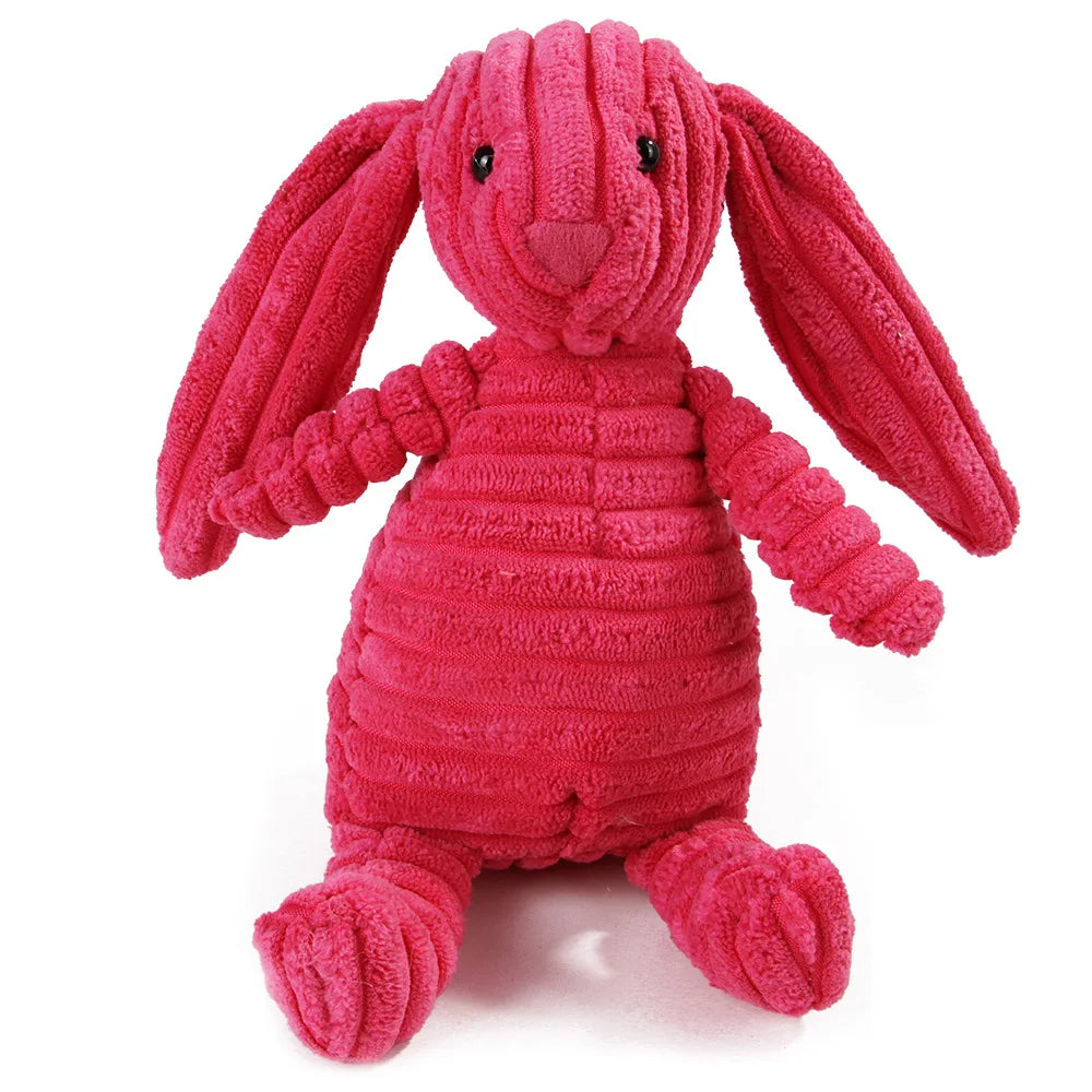 Corduroy Plush Dog Molar Toy with Squeaker