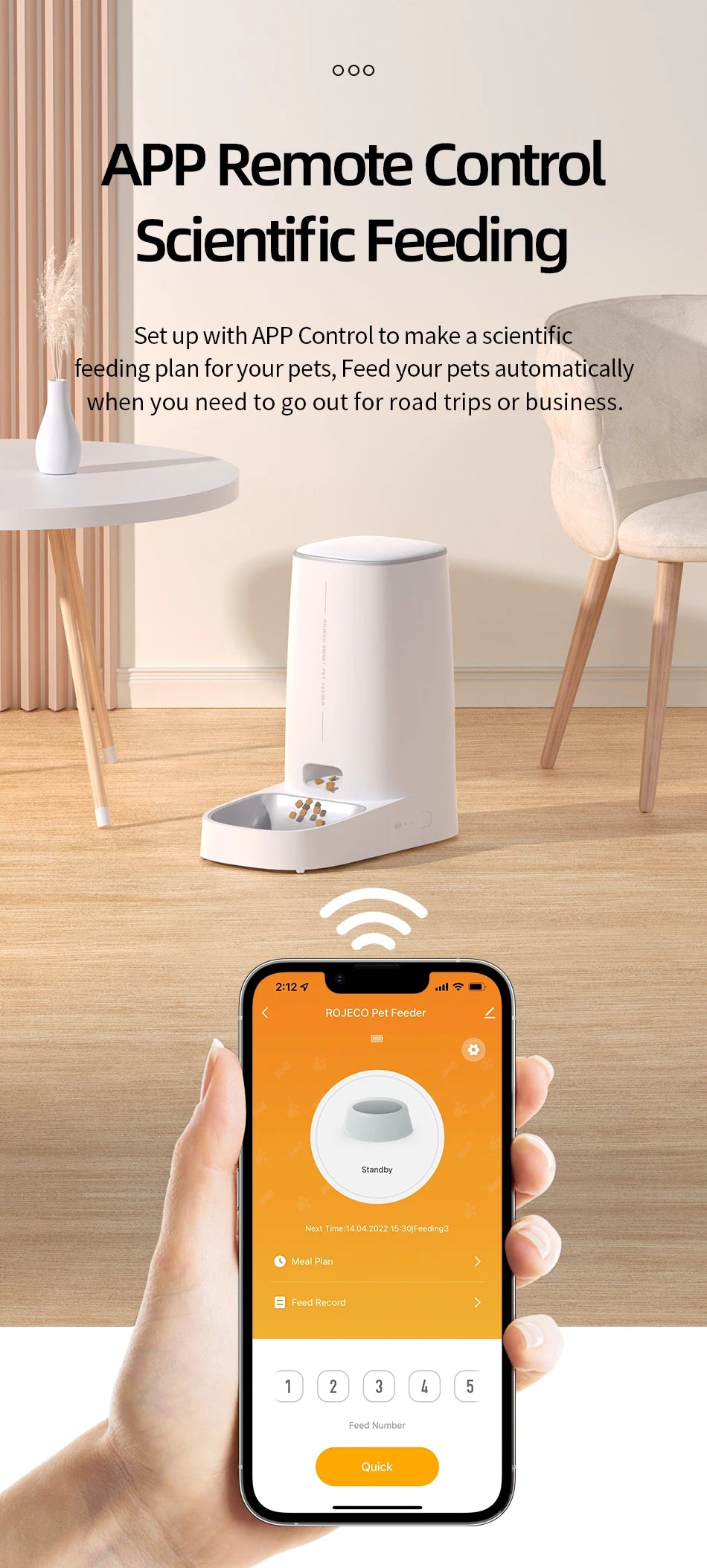 ROJECO Smart Automatic Pet Feeder