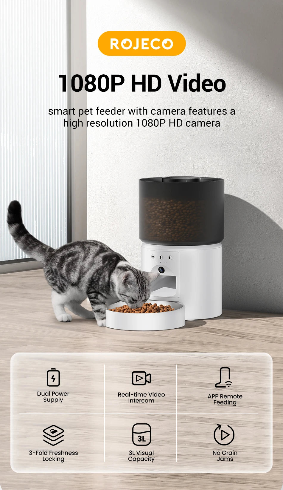 ROJECO Smart Automatic Dog Feeder