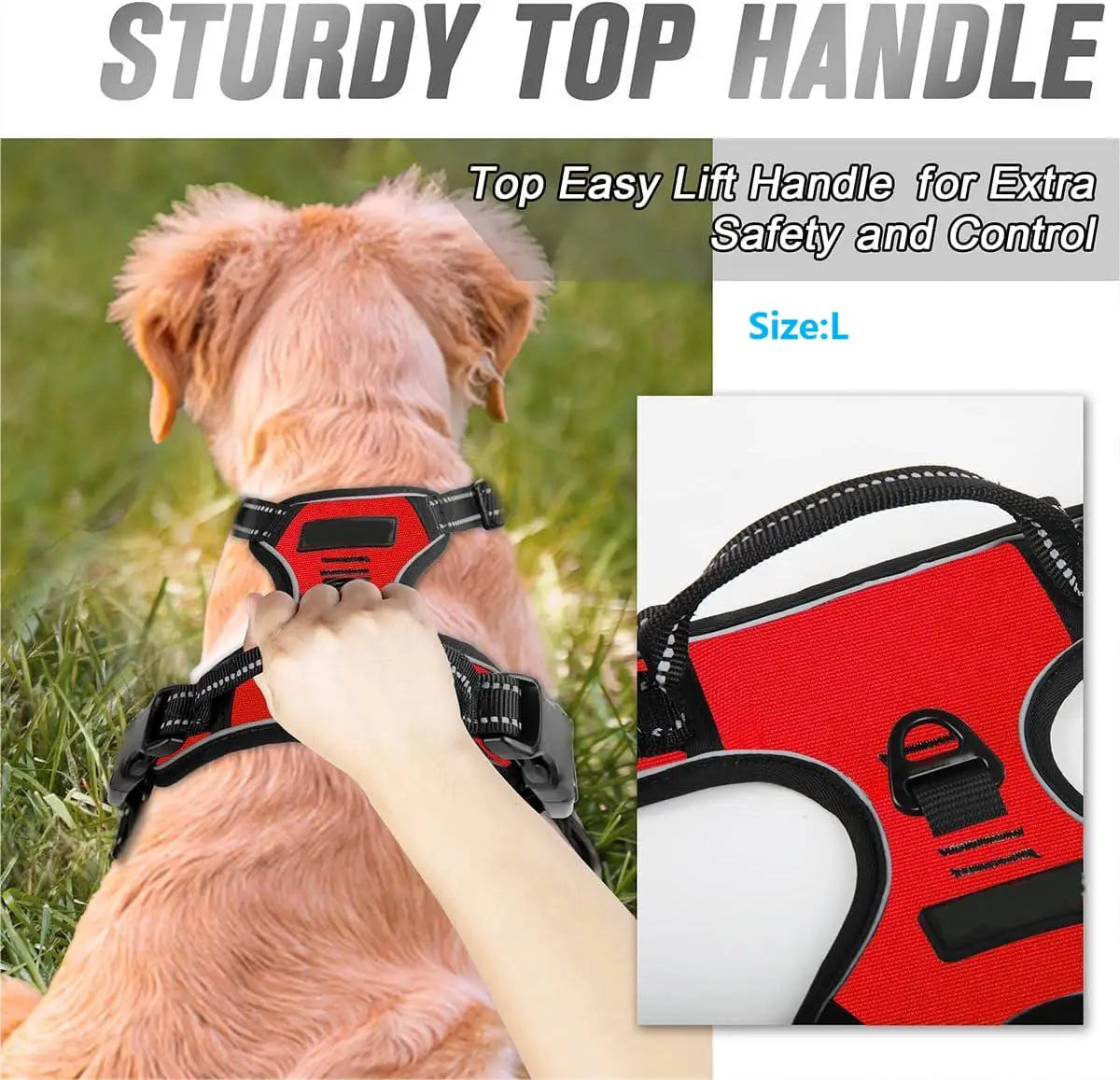 No-Pull Dog Harness – Front Clip, Heavy-Duty, Reflective with Easy Control Handle