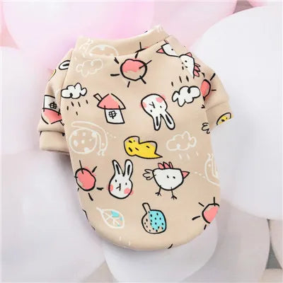 Cartoon Pet Hoodie Sweatshirt for Small Dogs & Cats