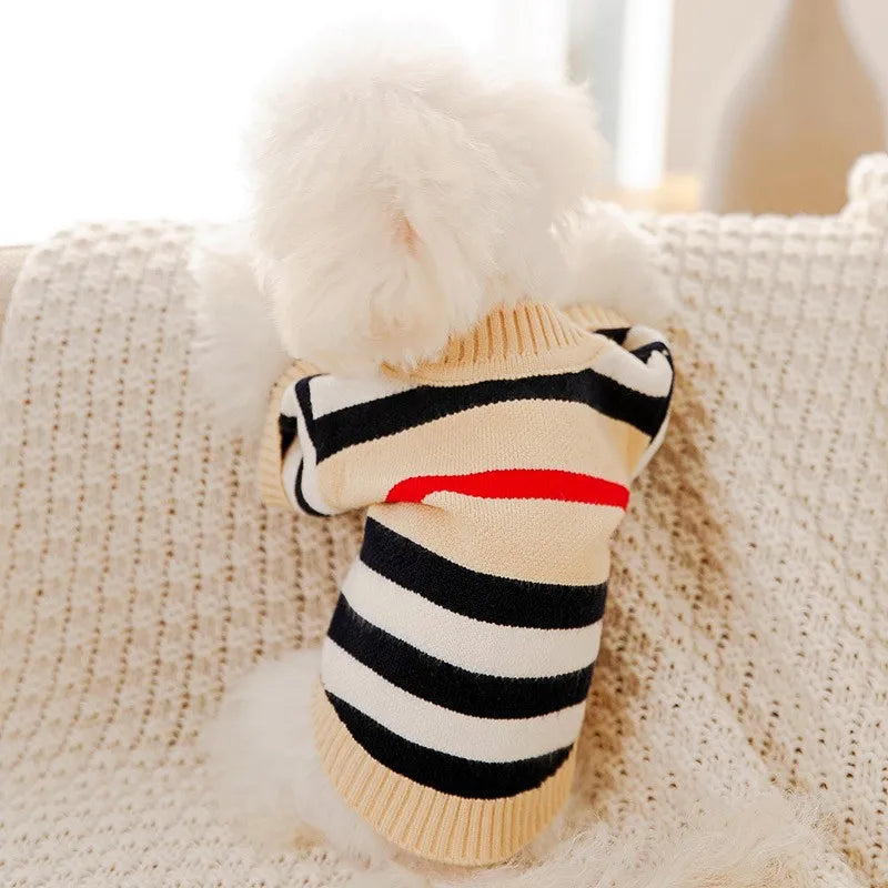 Luxury Striped Cardigan Sweater for Pets