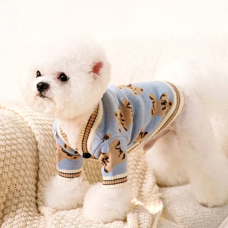 Luxury Striped Cardigan Sweater for Pets