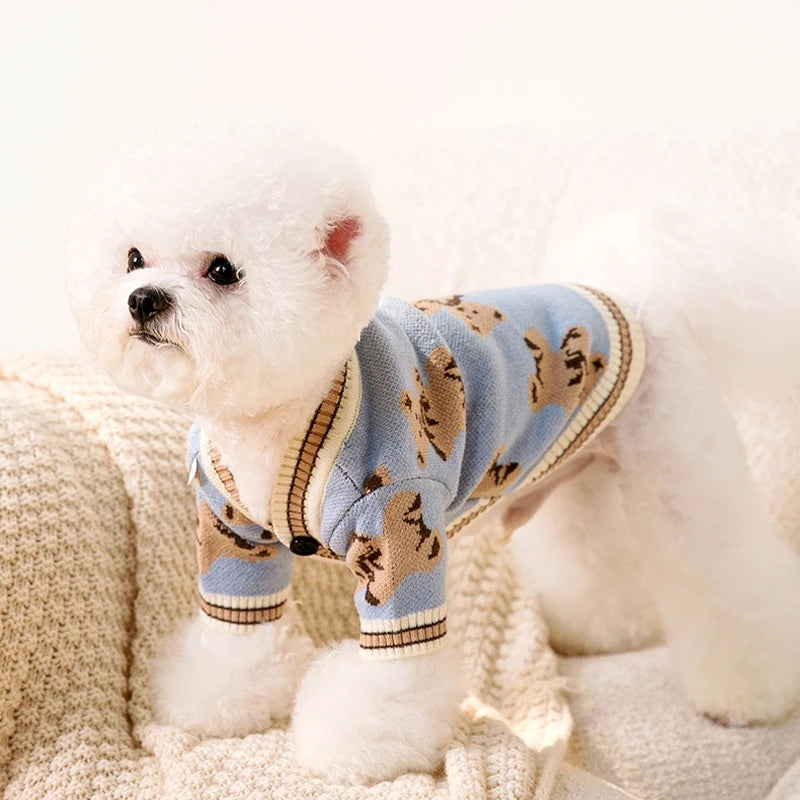 Luxury Striped Cardigan Sweater for Pets