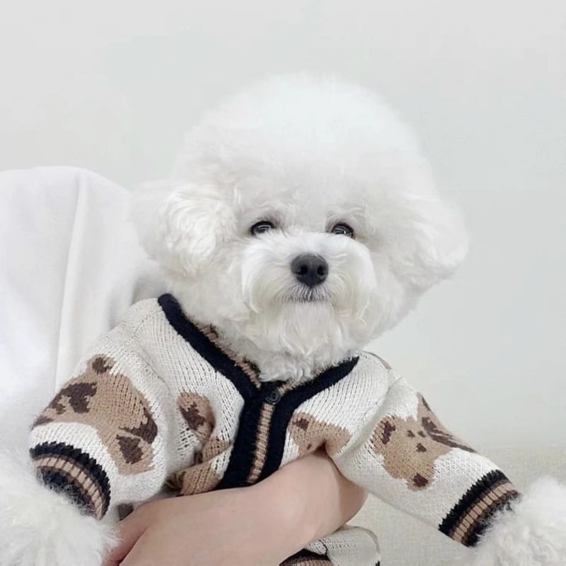 Luxury Striped Cardigan Sweater for Pets