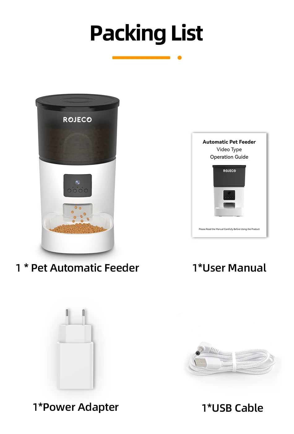 ROJECO Smart Automatic Pet Feeder