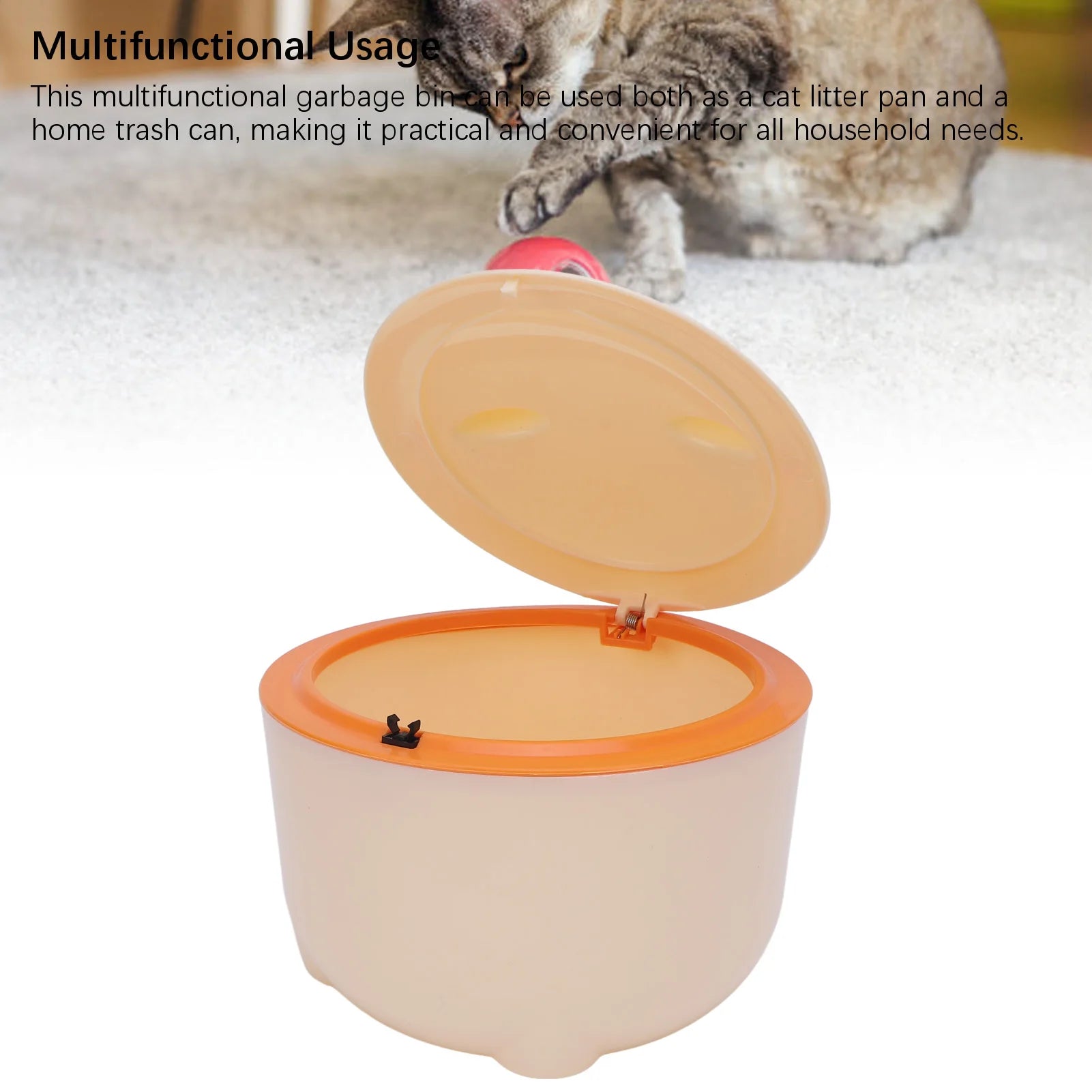 Cat Litter Trash Can with Press Lid