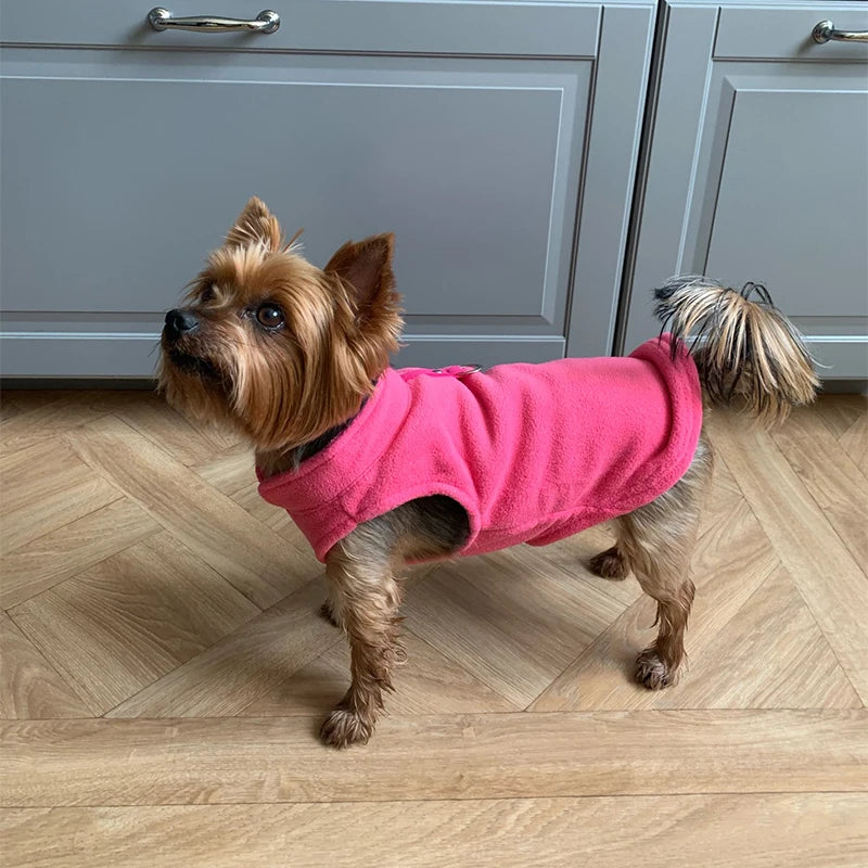 Warm Fleece Dog Jacket with D-Ring