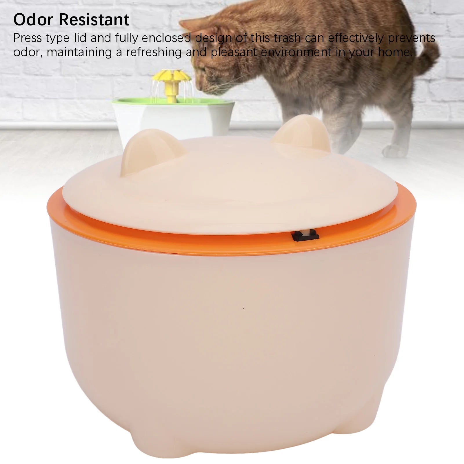 Cat Litter Trash Can with Press Lid