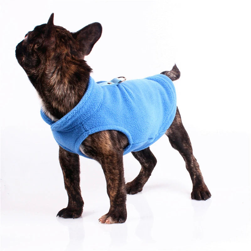 Warm Fleece Dog Jacket with D-Ring