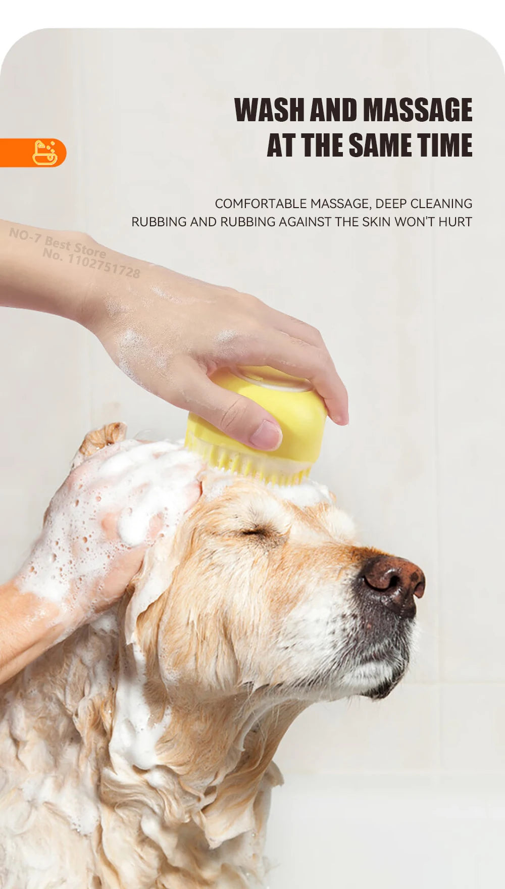 Silicone Dog & Cat Bath Brush
