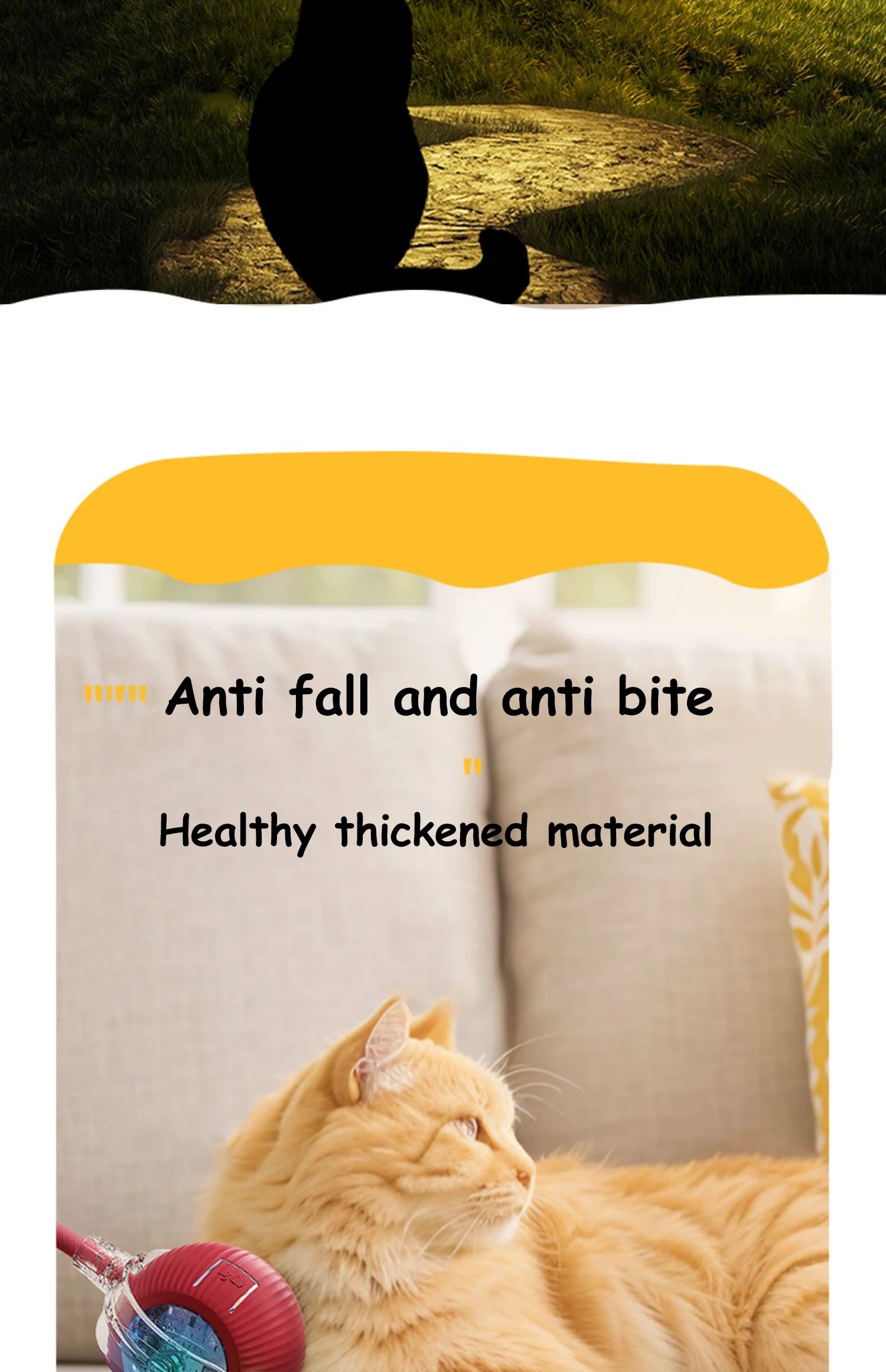 Rechargeable Interactive Cat Ball Toy with Faux Tail