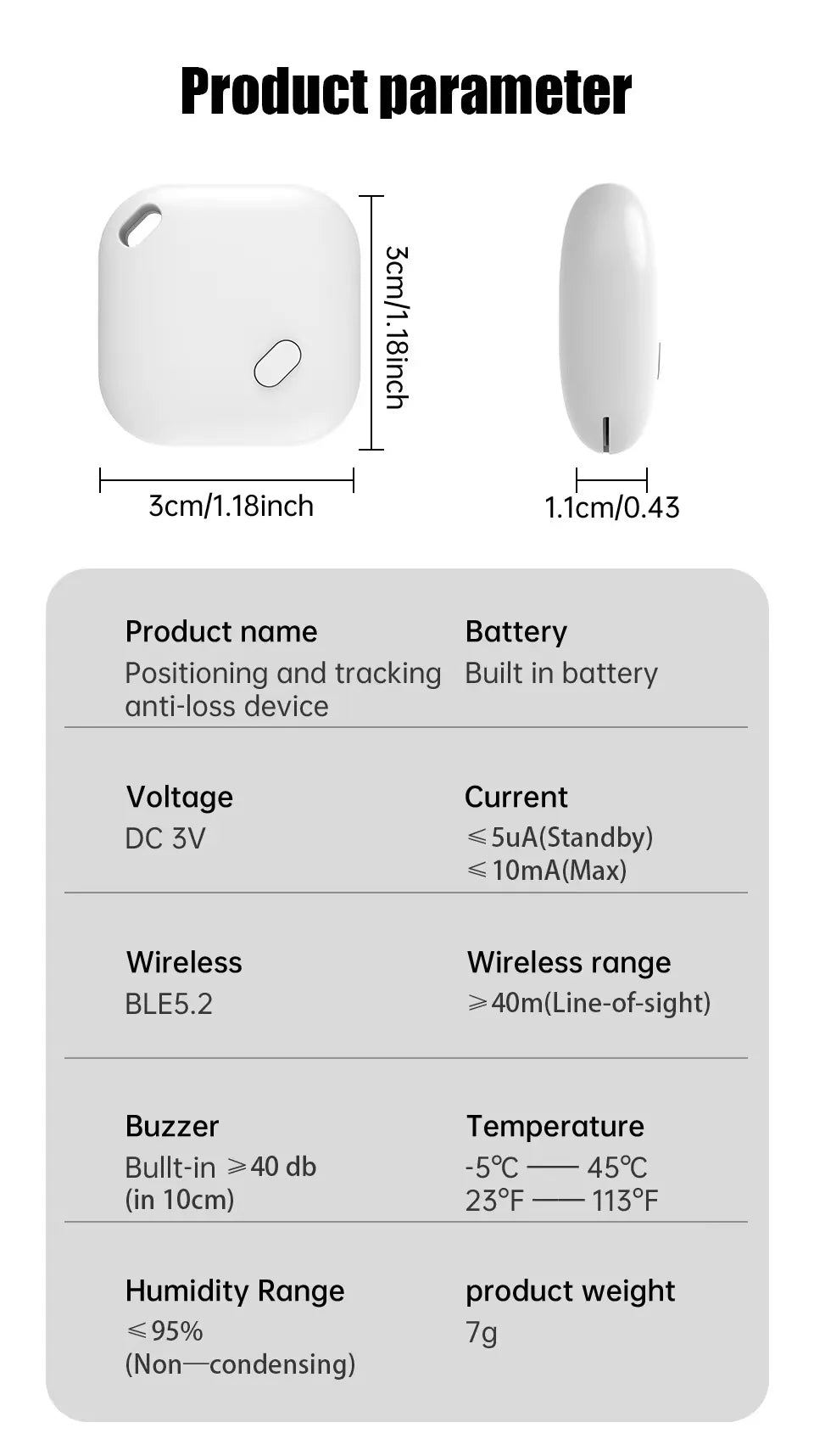 Mini iTag Bluetooth Tracker