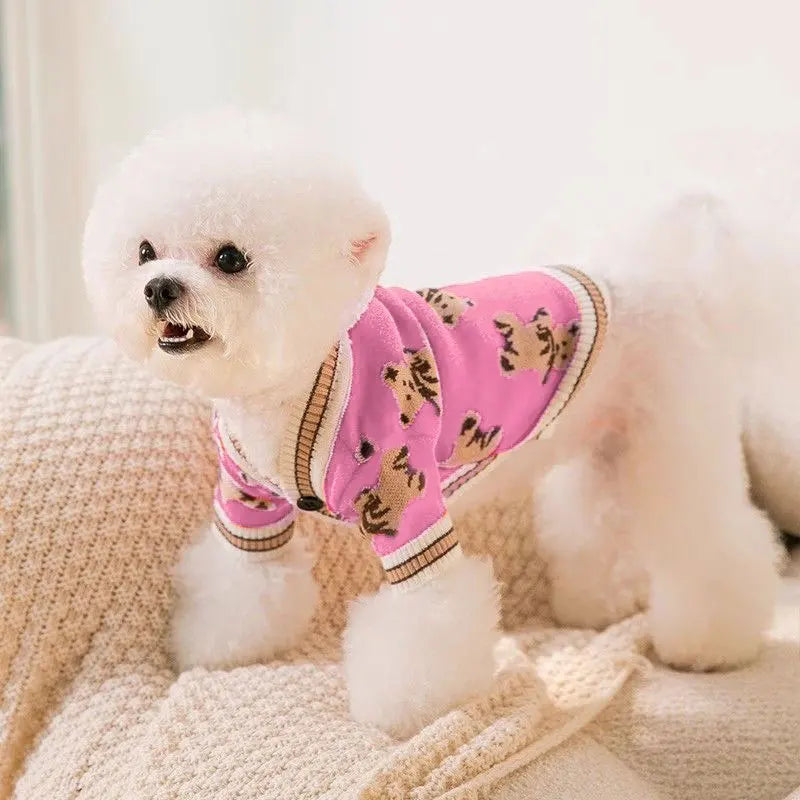 Luxury Striped Cardigan Sweater for Pets