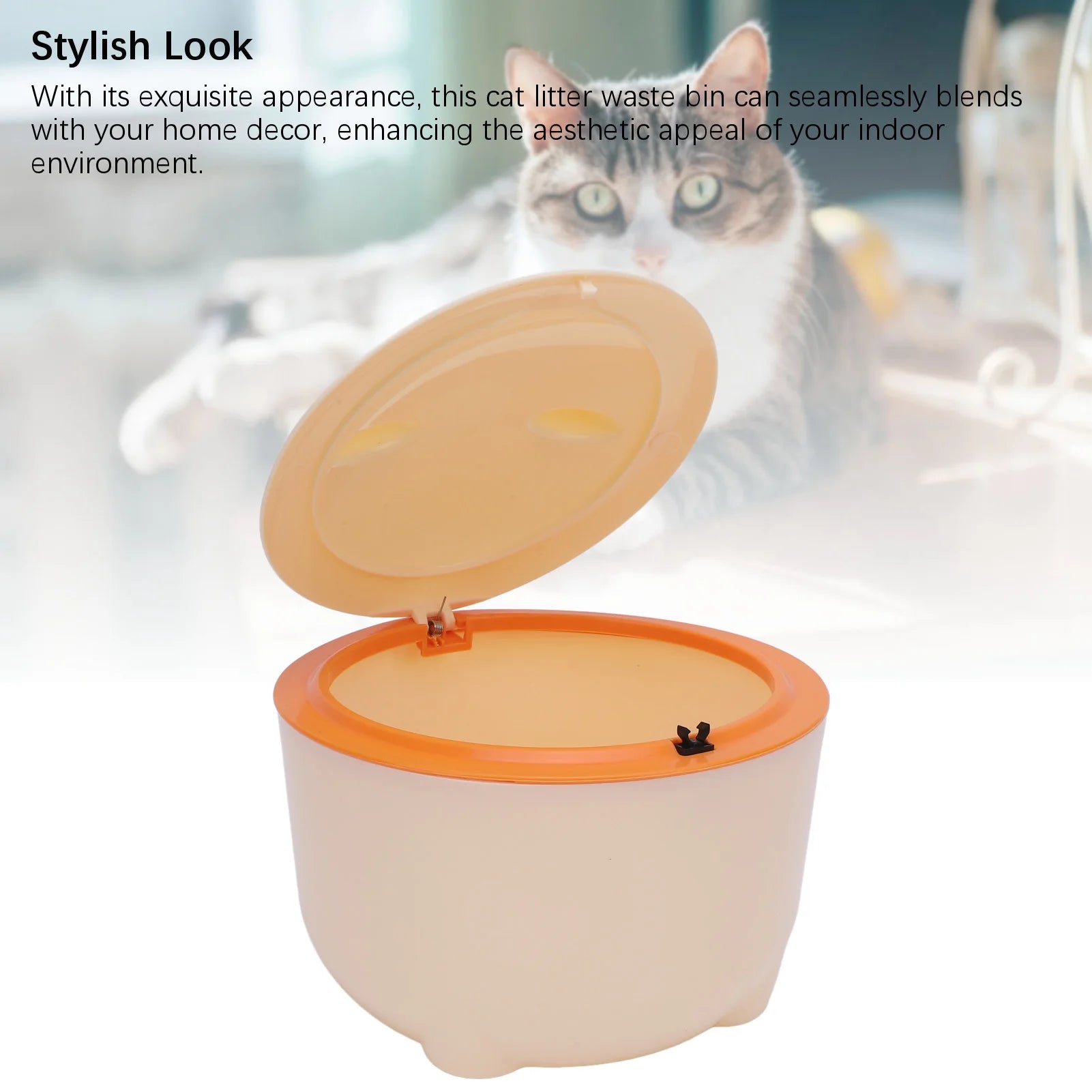 Cat Litter Trash Can with Press Lid