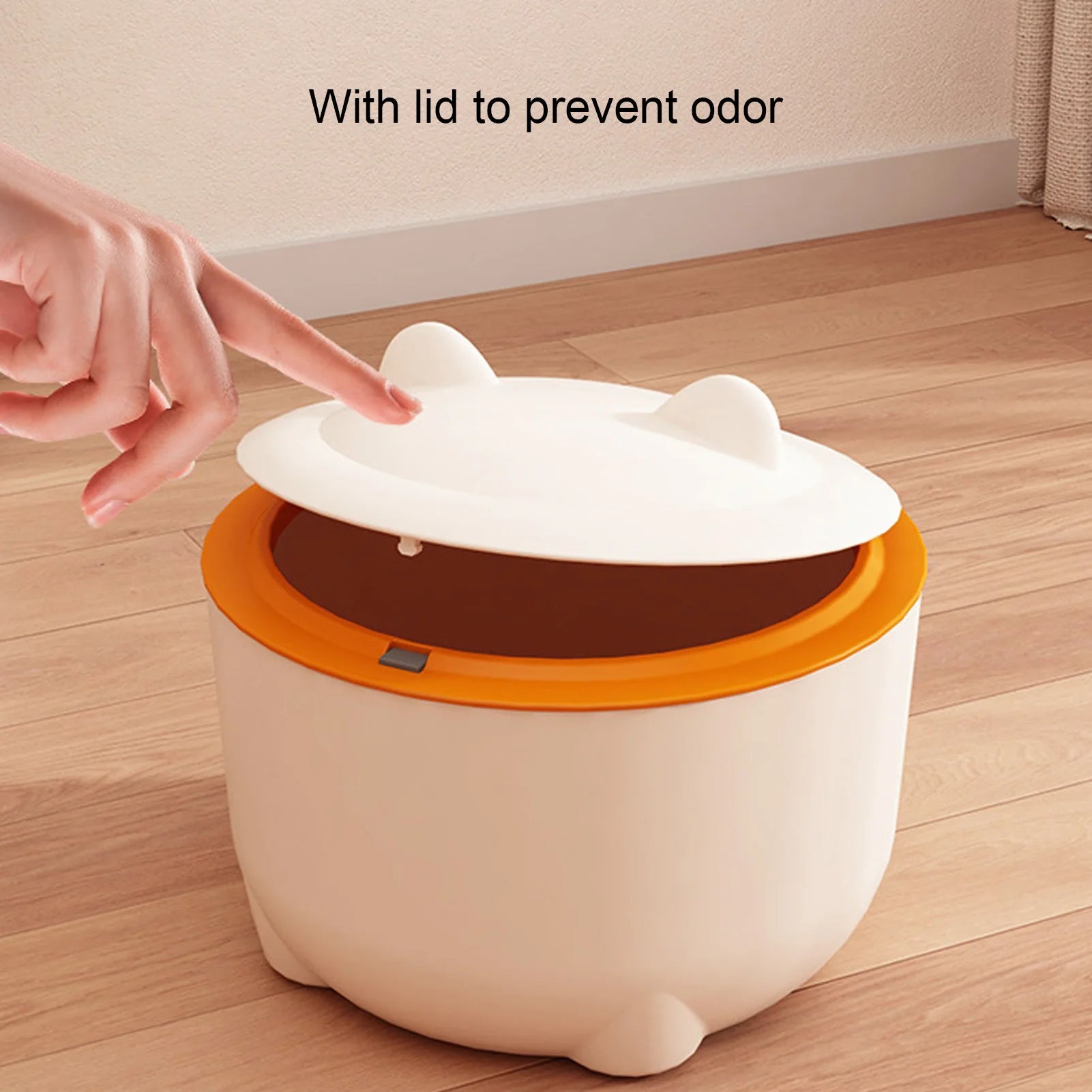 Cat Litter Trash Can with Press Lid