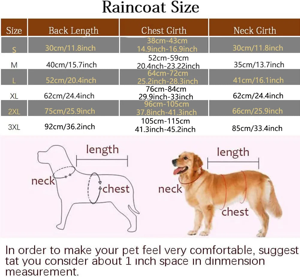 Dog Hooded Raincoat