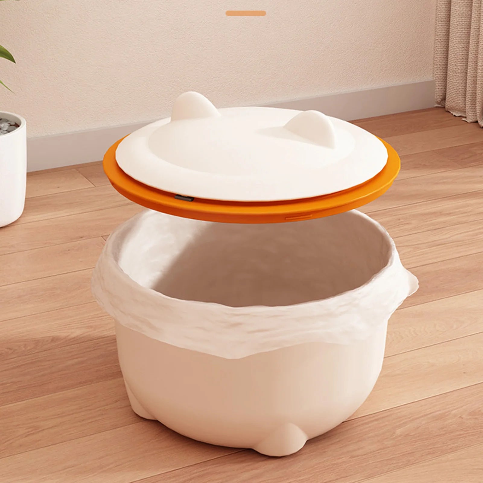 Cat Litter Trash Can with Press Lid