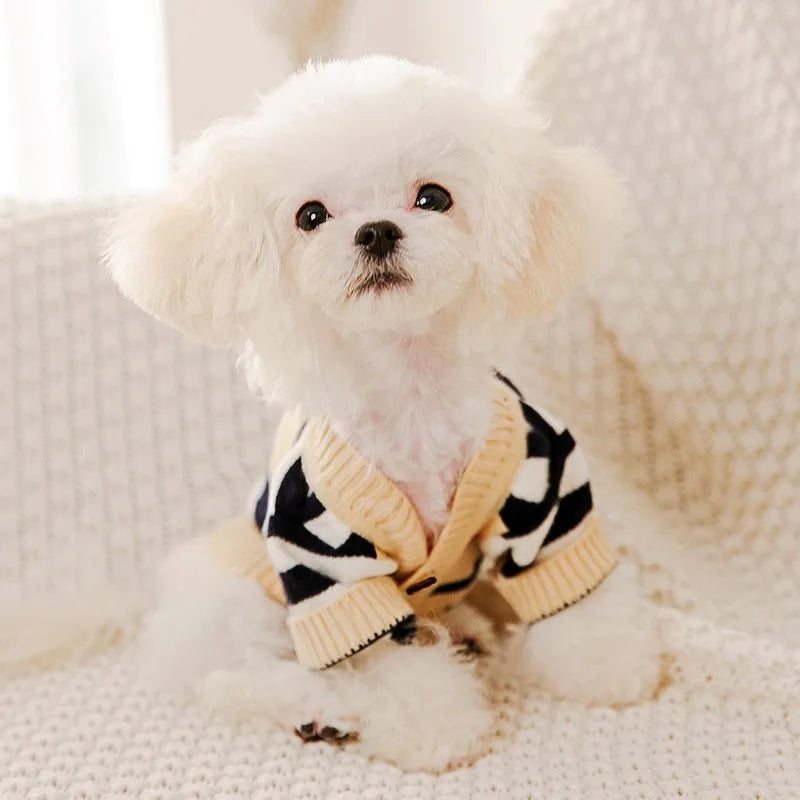Luxury Striped Cardigan Sweater for Pets