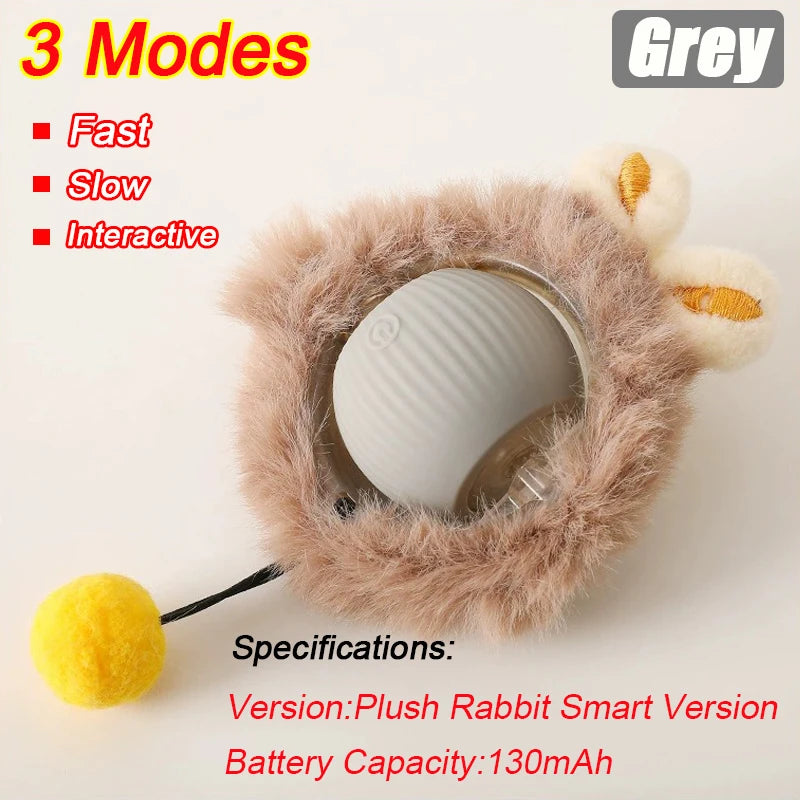 Rechargeable Interactive Cat Ball Toy with Faux Tail