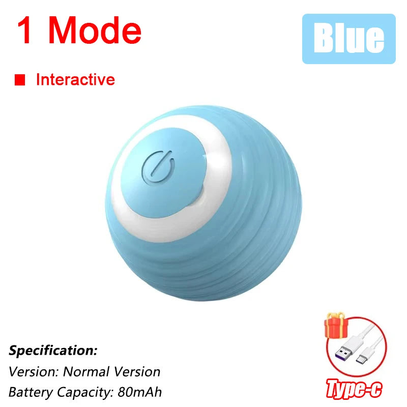 Rechargeable Interactive Cat Ball Toy with Faux Tail