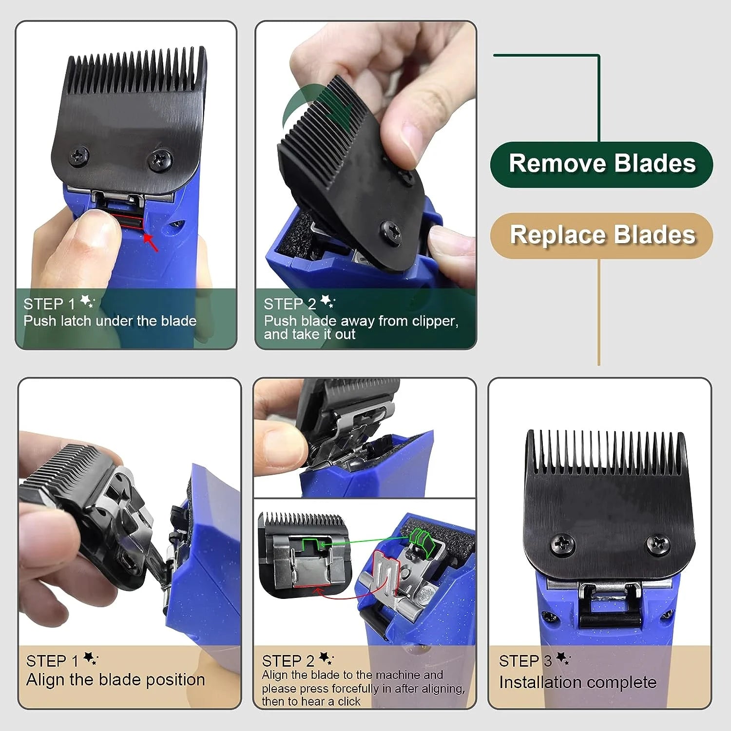 Pet Grooming Clipper Blades Set