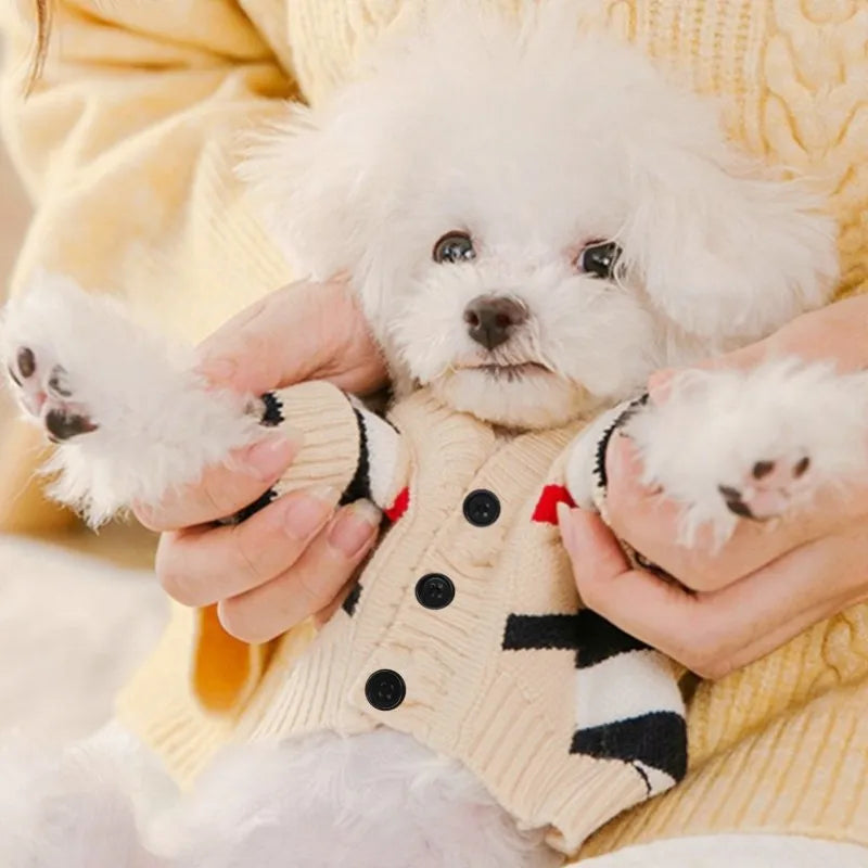 Luxury Striped Cardigan Sweater for Pets