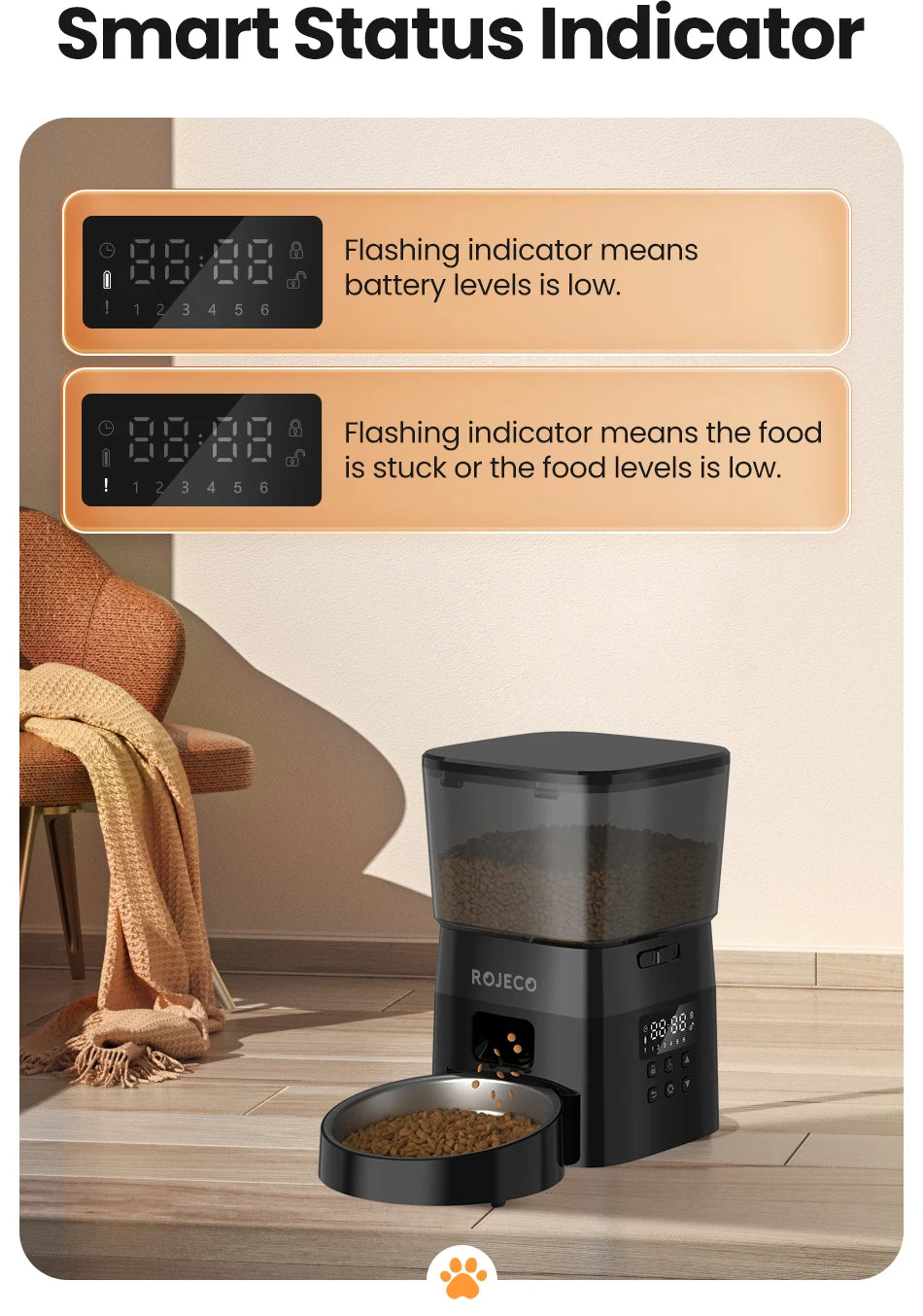ROJECO Smart Automatic Pet Feeder