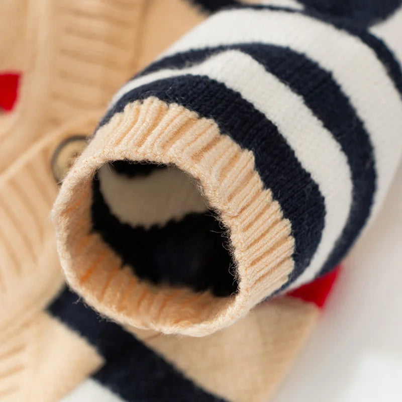 Luxury Striped Cardigan Sweater for Pets